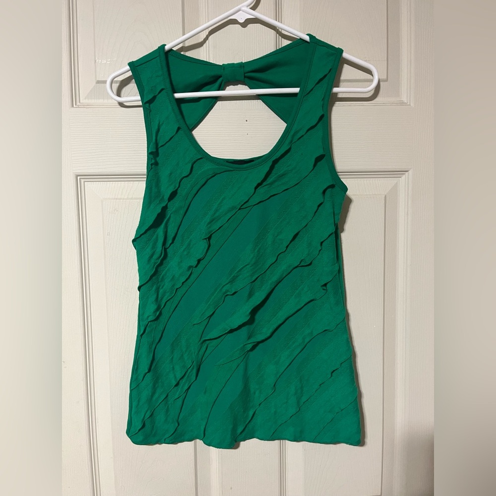 Green BCX tank top with ruffles
